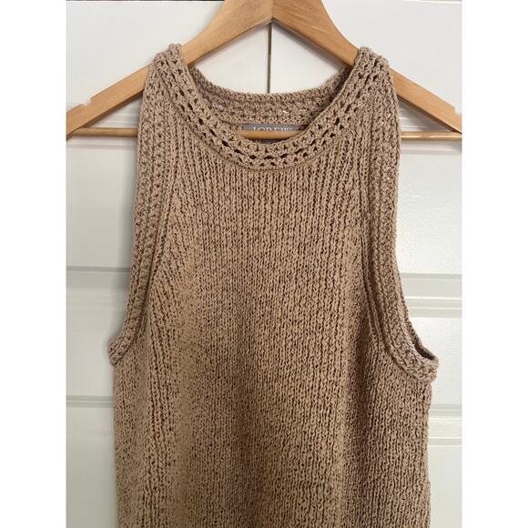 JCrew High Neck Textured Pointelle Sweater Tank Tan XL - Picture 6 of 8